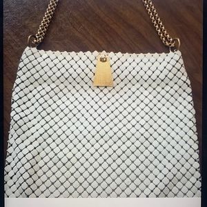Whiting and Davis white mesh metal bag